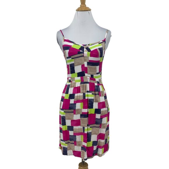 Splendid Geo Pattern Cami Dress Womens XS Extra Small Lined Adjustable Straps - Picture 1 of 16